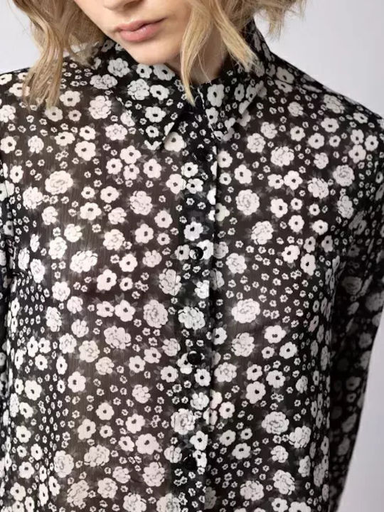 Women's Floral Long Sleeve Shirt Floral Print