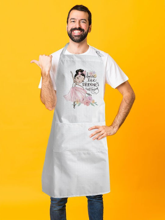 Koupakoupa Dance Like Everyone's Watching Waterproof Apron White