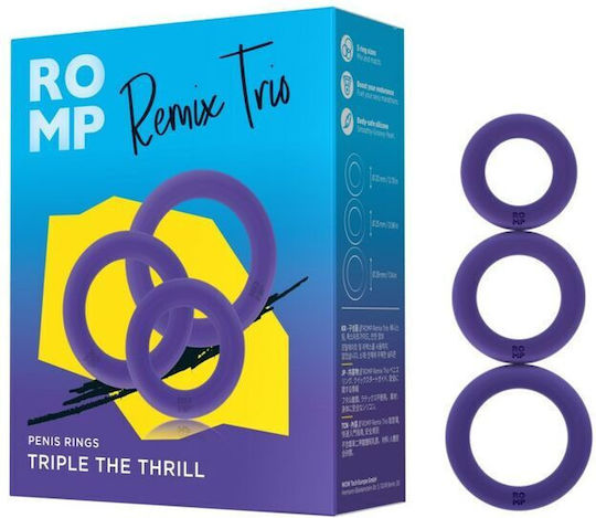 Romp Σετ Δαχτυλίδια Πέους Σιλικόνης Μωβ M0402696