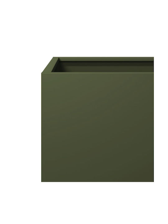 vidaXL Garden Set 2 Planters Metal Olive, Green