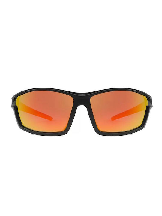 Polareye Sunglasses with Black Plastic Frame and Orange Polarized Mirror Lens