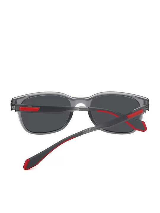 Polareye Men's Sunglasses with Gray Plastic Frame and Gray Polarized Lens