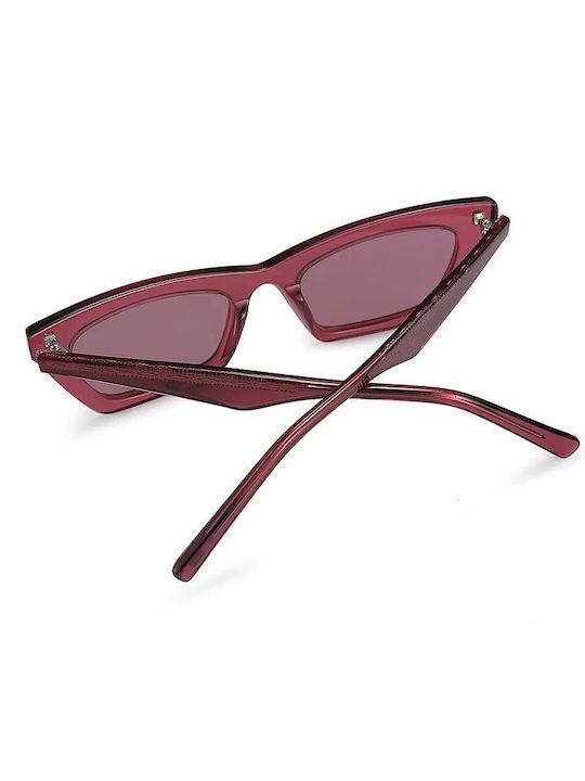 Polareye Women's Sunglasses with Red Plastic Frame and Red Polarized Lens