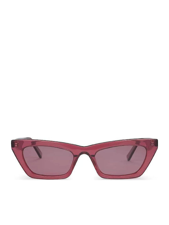 Polareye Women's Sunglasses with Red Plastic Frame and Red Polarized Lens