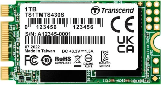 Transcend 430S SSD 1000ГБ M.2 SATA III TS1TMTS430S