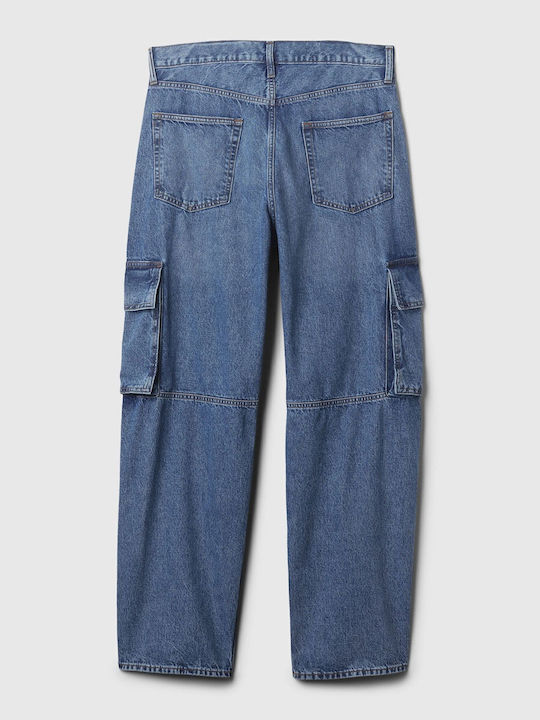 Ανδρικό Παντελόνι Τζιν Cargo Medium Indigo