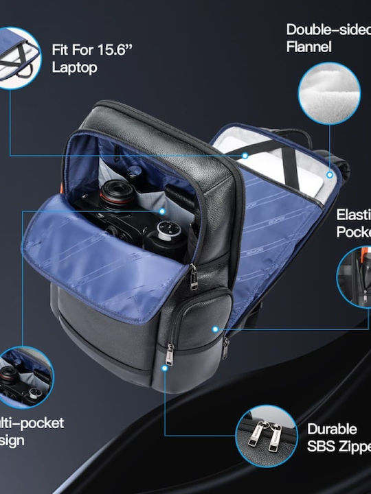 Bopai Αδιάβροχη Τσάντα Πλάτης για Laptop 17.3" με Θύρα USB σε Μαύρο χρώμα 61-121971