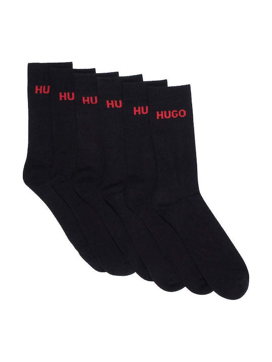 Hugo Qs Rib Logo Cc Bărbați Șosete Black 6Pachet