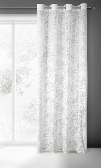 Eurofirany Κουρτίνα με Τρουκς Nataly Λευκή 140x250εκ.