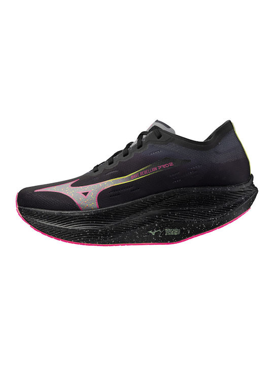 Mizuno Wave Rebellion Pro 2 Мъжки Спортни обувки Работещ Black / Silver / Pink Tetra