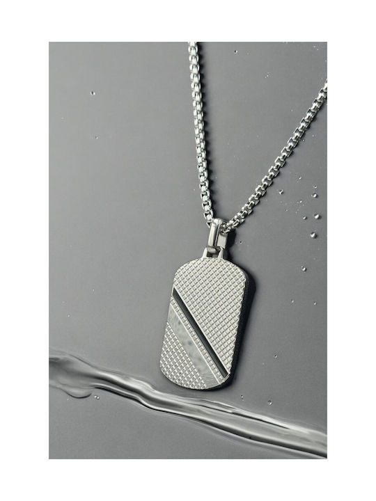 Necklace ID Card from Steel Black