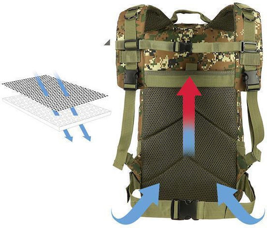 Nils Στρατιωτικό Σακίδιο Πλάτης Woodland Πράσινο 30lt