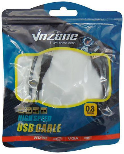 USB 2.0 Kabel USB-A-Stecker - USB-A-Buchse Schwarz 0.8m 04.001.0339