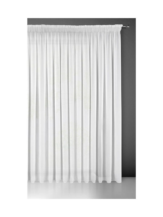 Eurofirany Κουρτίνα με Τρέσα Dalia Λευκή 350x270εκ.