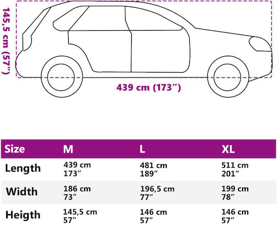vidaXL Covers 439x186x145cm Waterproof XLarge Secured with Straps