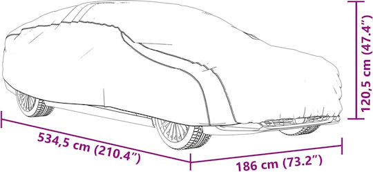 vidaXL Covers 534x186x120cm Waterproof XLarge for Sedan Secured with Straps
