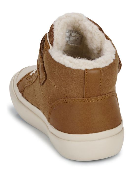 B Gisli Kids Sneakers High Anatomic with Scratch Brown