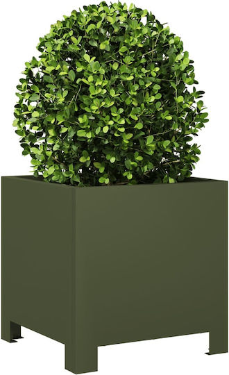 vidaXL Set 2 Metallische Blumenkästen Limette 30cm
