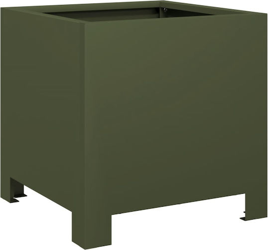 vidaXL Set 2 Metallische Blumenkästen Limette 30cm