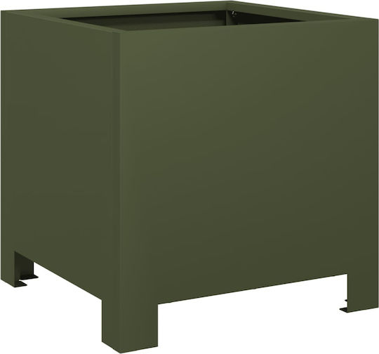 vidaXL Set 2 Metallische Blumenkästen Limette 30cm