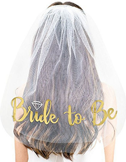 Bride To Be White Veil Comb OEM Bachelorette Party