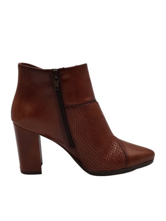 Desiree Shoes Leather Women's Ankle Boots Tabac Brown