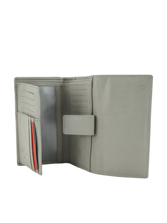 Large Leather Women's Wallet Classic with RFID Gray