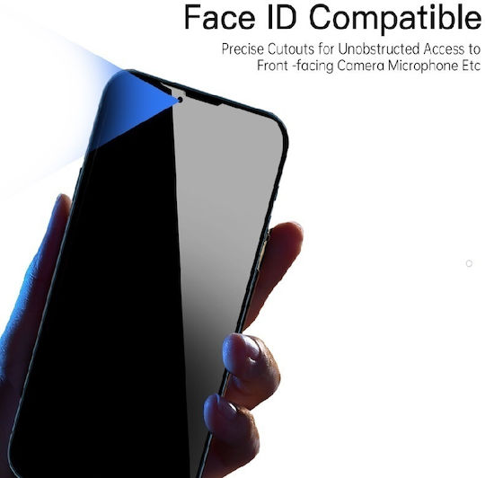 Privacy Full Face Tempered Glass Μαύρο (iPhone 12 mini)