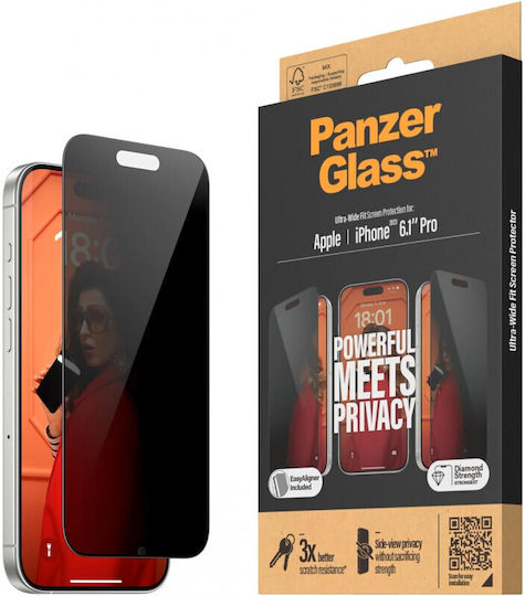 PanzerGlass Ultra-wide Fit Поверителност Закалено стъкло (iPhone 15 Pro)