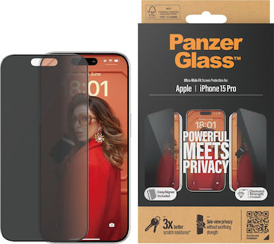 PanzerGlass Ultra-wide Fit Privacy Tempered Glass (iPhone 15 Pro)