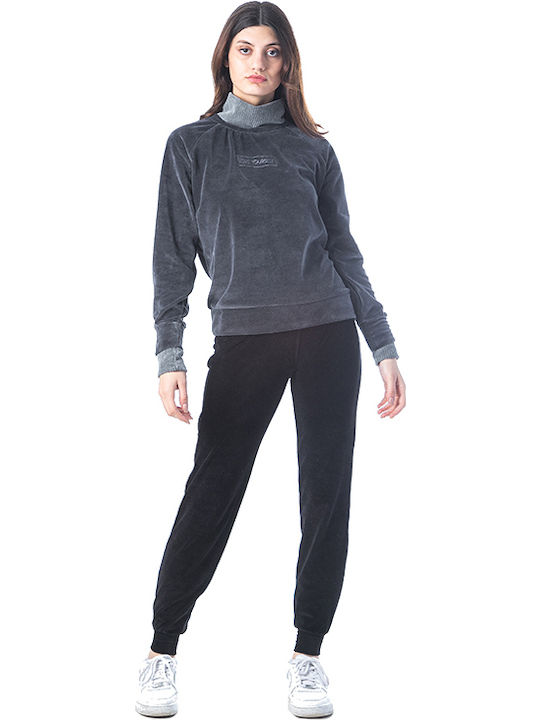 Paco & Co Women's Velvet Sweatshirt Gray