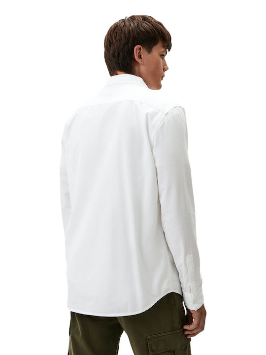 Long-sleeved Denim Shirt White