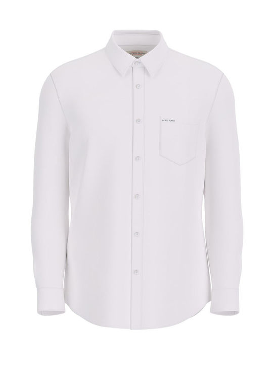 Long-sleeved Denim Shirt White
