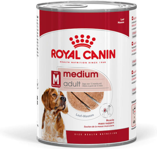 Υγρή Τροφή Royal Canin Medium Adult Loaf Πατέ Ενήλικες Σκύλους Μεσαίου Μεγέθους Φυλών 410gr