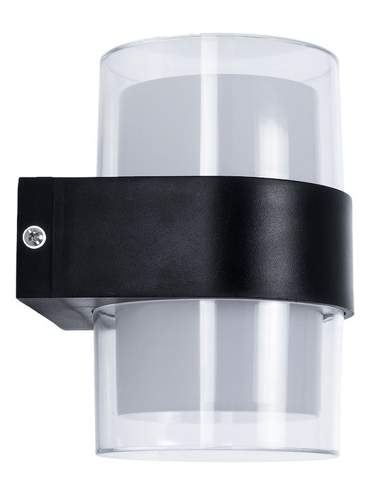 GloboStar Empire Round Επιτοίχιο Εξωτερικό Σποτ LED IP65 10W με Θερμό Λευκό Φως Διπλής Δέσμης 10εκ.