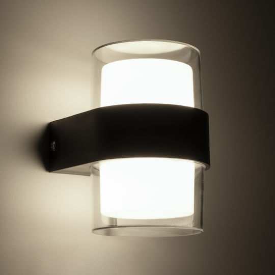 GloboStar Empire Round Wandaußenstrahler LED IP65 10W mit natürlichem weißem Licht und doppeltem Lichtstrahl 10x11x13.5 cm