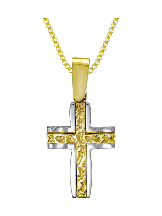 Kiriakos Gofas Damen Gold Kreuz 14K mit Kordel