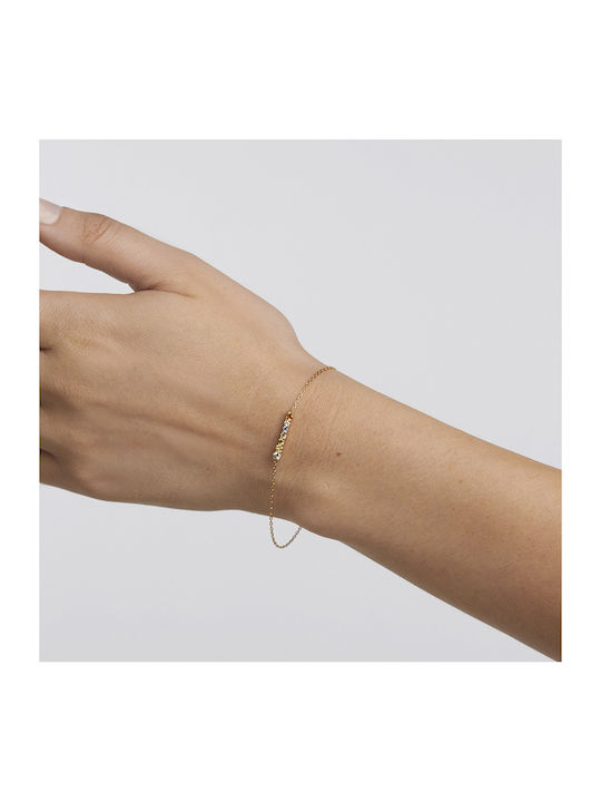 P D Paola Women's Silver Chain Bracelet Gold Plated with Zircon 19cm