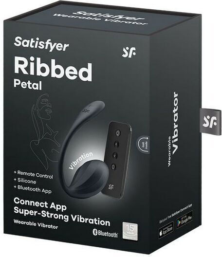Satisfyer Ribbed Petal Vibrator for Couples with Remote Control Black