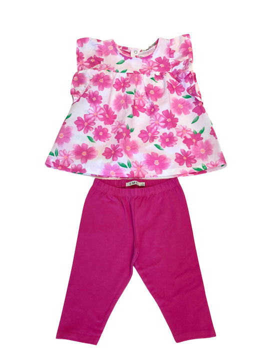 Kinder-Set mit Leggings Sommer 2Stück Fuchsia