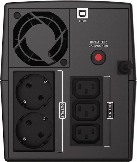 Conceptronic ZEUS08EM UPS Line-Interactive 1500VA 900W με 2 Πρίζες