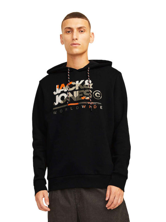 Jack & Jones Hanorac pentru bărbați cu glugă black