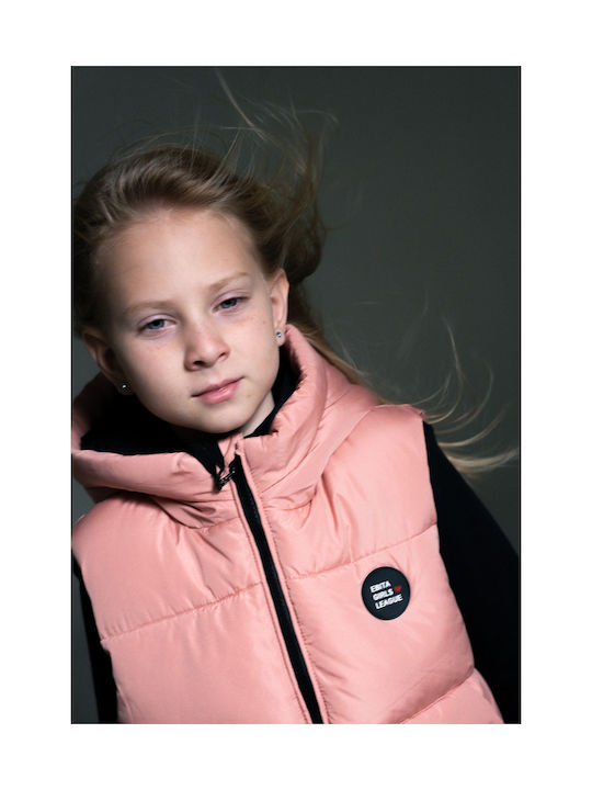 Evita Kids Casual Jacket Sleeveless with Hood Pink