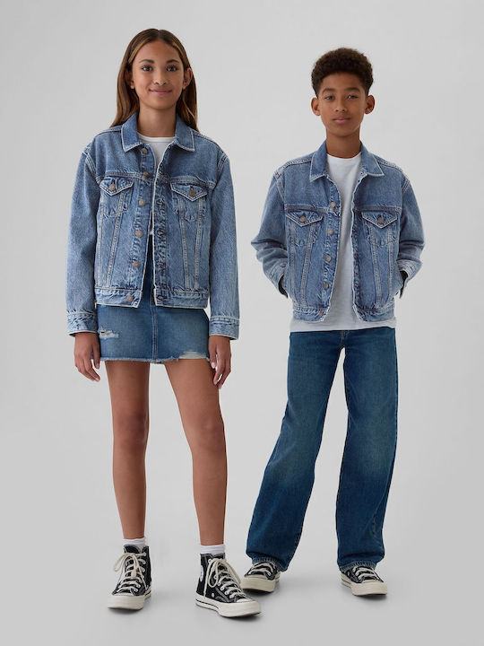 Kids' Denim Jacket Short Medium Wash Icon
