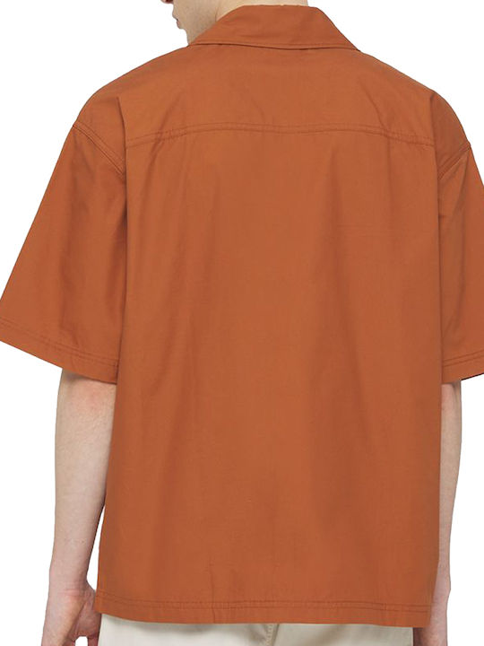 Dickies Men's Shirt Short Sleeve Orange