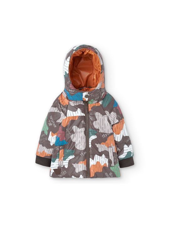 Kids' Casual Jacket Double Sided with Hood Brown