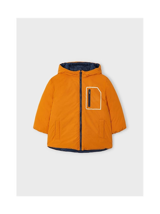 Mayoral Kids Casual Jacket Double Sided with Hood Orange