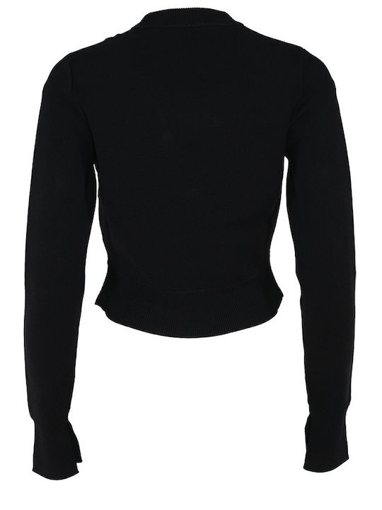 Versace Women's Long Sleeve Crop Sweater black