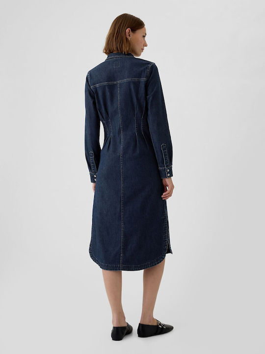Midi Hemdkleid Kleid Dark Wash