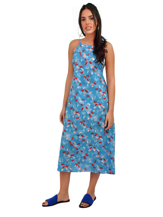 Sommer Midi Kleid Light Blue